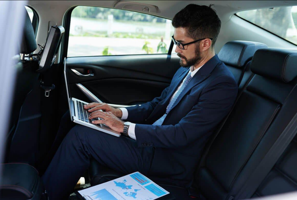 Luxury chauffeur vehicle by Opulentus Travel providing premium private transport services in Dubai, UAE.